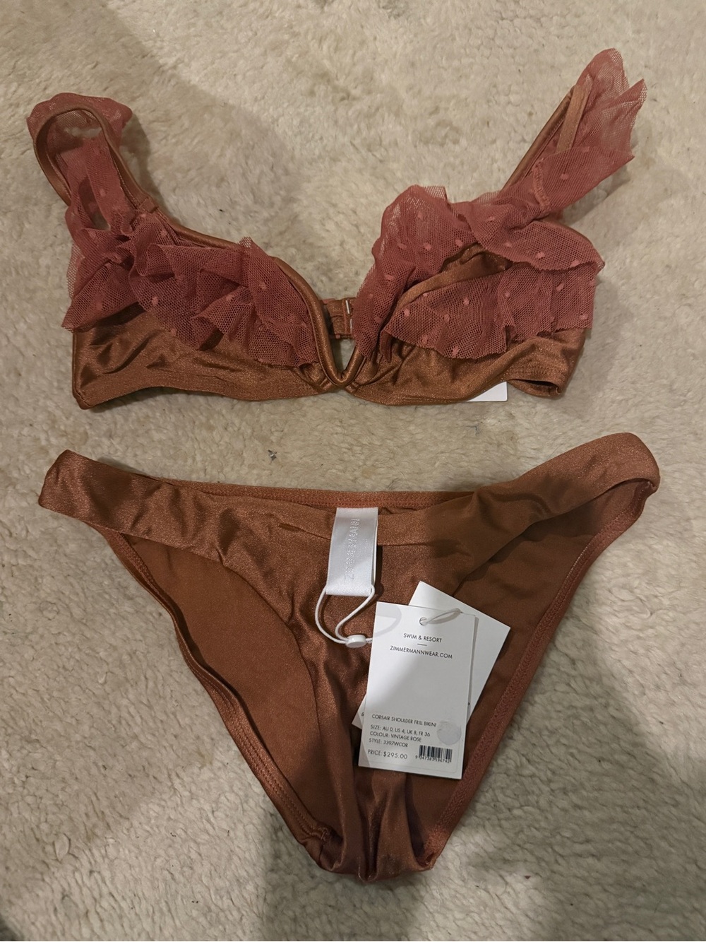 RARE Zimmermann Corsair Frill Bikini - Picture 3 of 5